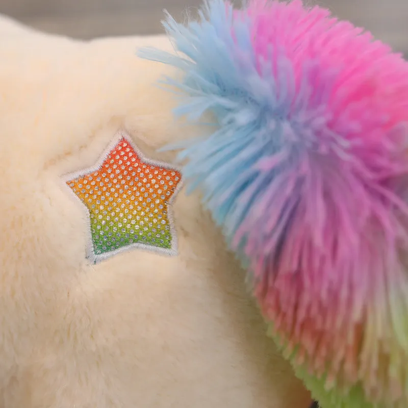 Lucky Star Cuddles a Unicorn Rainbow Horse