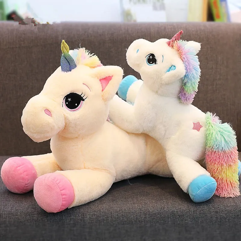 Lucky Star Cuddles a Unicorn Rainbow Horse