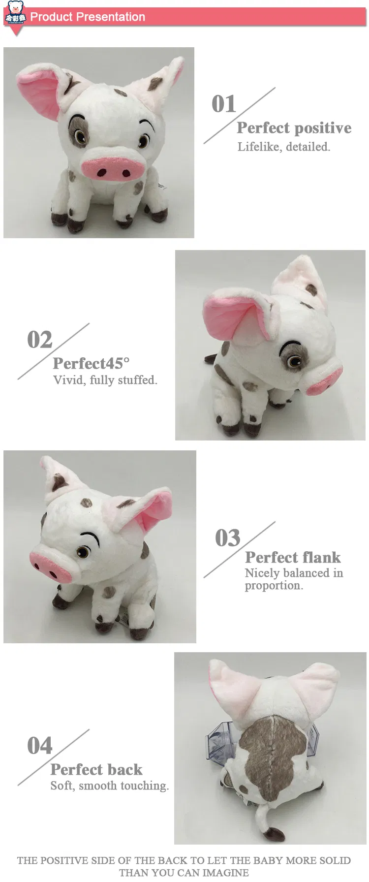 Made in China 20cm Sitting Realistic Cute Stuffed Animal Soft Moana Pig Plush