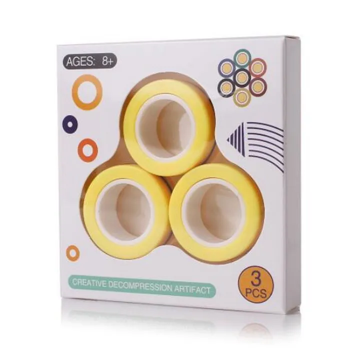 Magnetic Rings Fidget Toys, Professional Fidget Spinner Stress Relief Rings Props, Colorful Training Relieves Reducer Toy