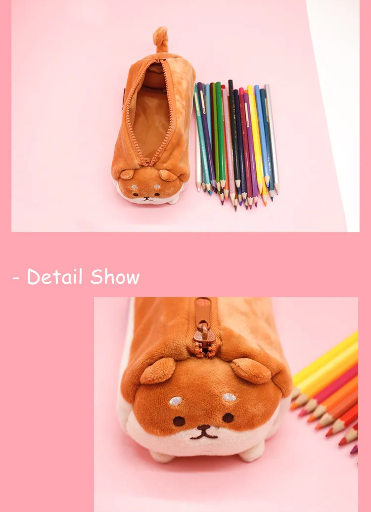 New Akita Dog Doll Corgi Large Capacity Pencil Case