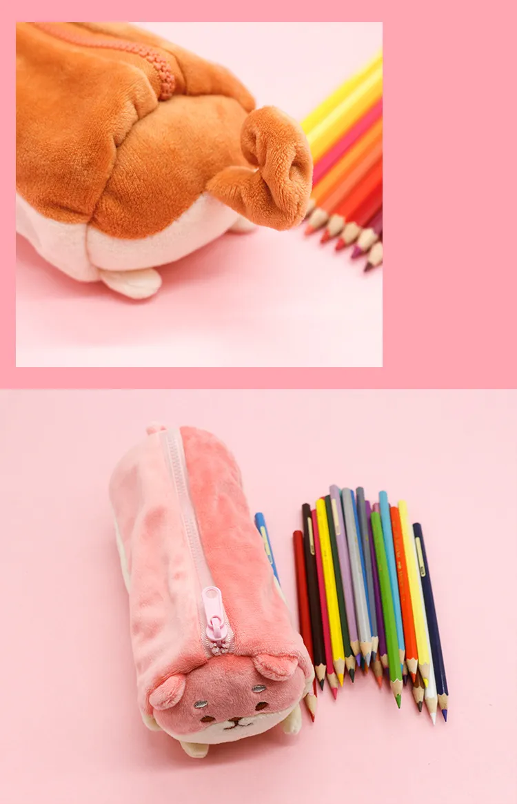 New Akita Dog Doll Corgi Large Capacity Pencil Case