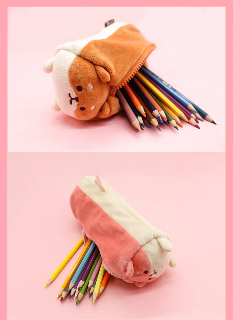 New Akita Dog Doll Corgi Large Capacity Pencil Case