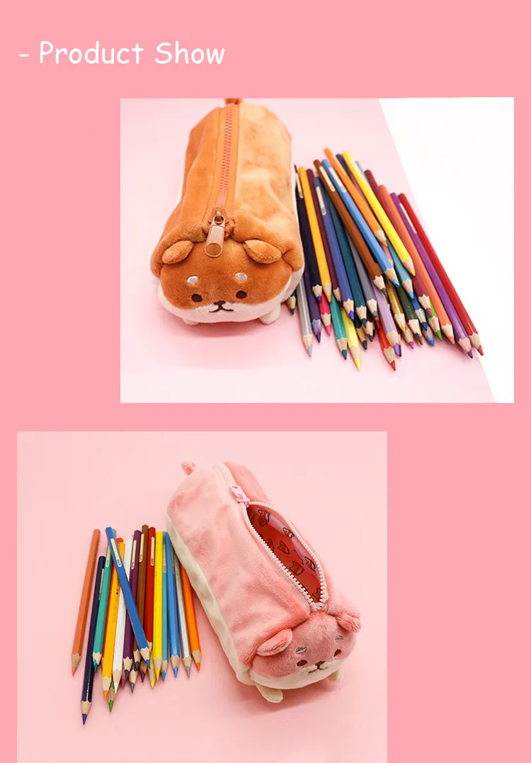 New Akita Dog Doll Corgi Large Capacity Pencil Case