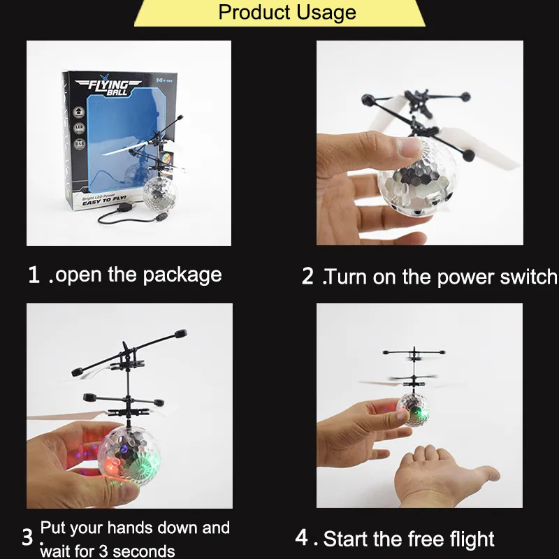 New Princess Drone RC Helicopter Aircraft Flying Ball Flying Toys Ball Shining Lighting Fly Helicopter Kids Toys