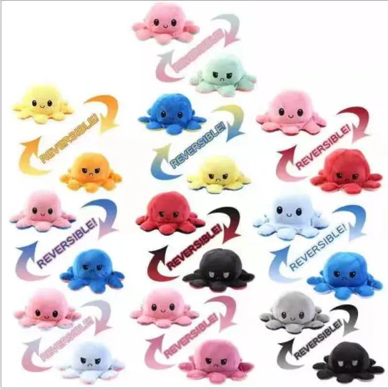 New Reversible Flip Octopus Plush Stuffed Toy Soft Animal