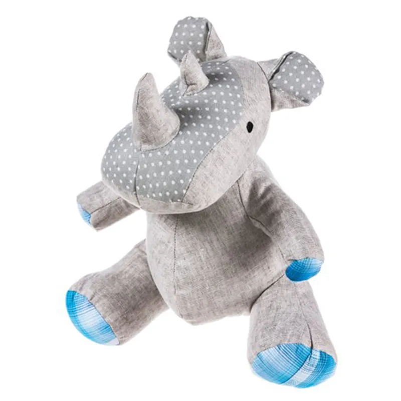 New Style Custom Soft Rhino Stuffed Animals Plush Cow Fabric Toy for Pet Chew Toy