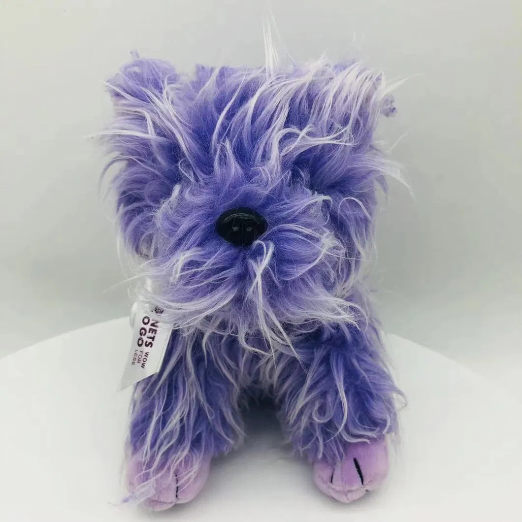 OEM Realistic Dog Stuffed Toys Custom Long Hair Plush Dogs Walking Stuffed Animals Doll Toys
