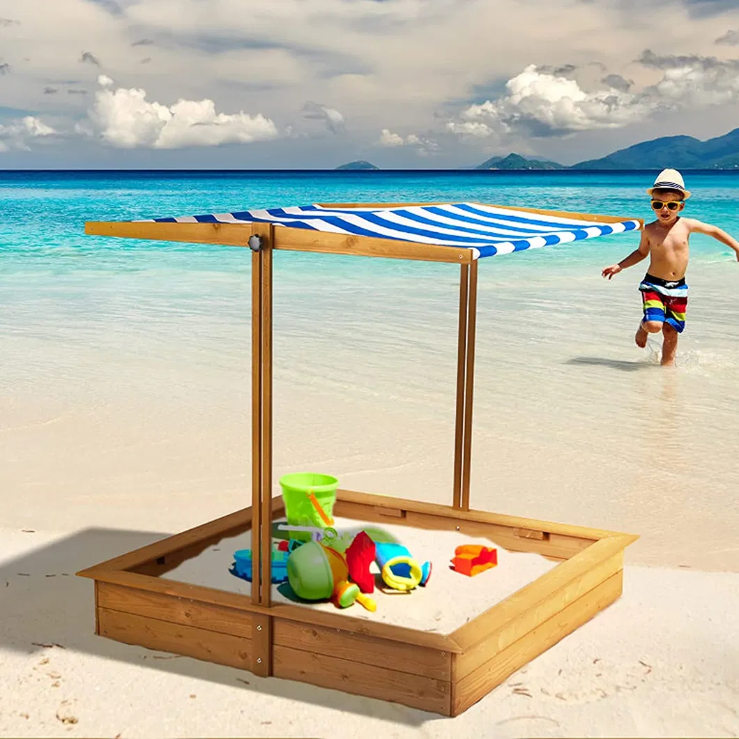 Outdoor Yard Children Fashion Kids Wooden Outdoor Wood Sandbox Sandpit
