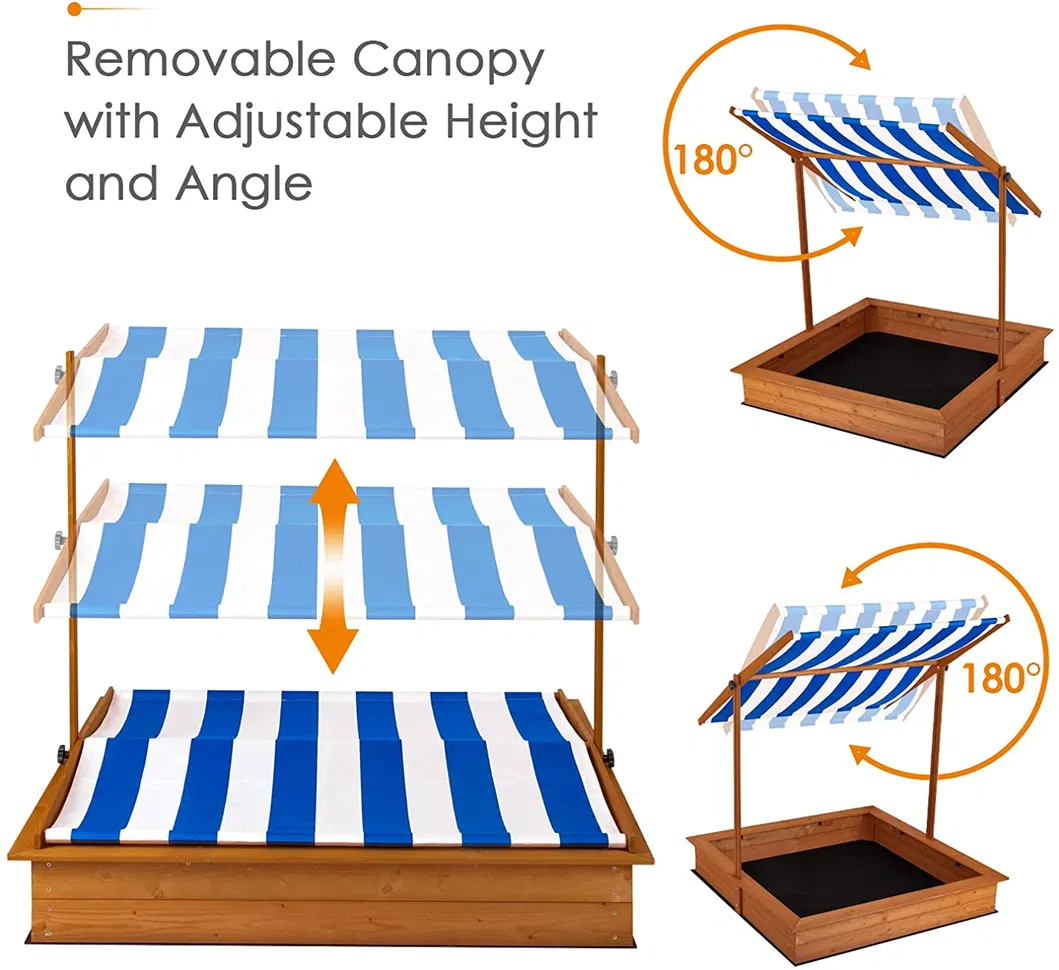 Outdoor Yard Children Fashion Kids Wooden Outdoor Wood Sandbox Sandpit