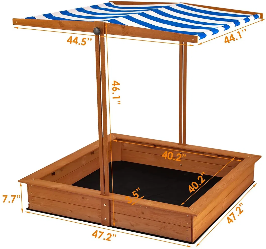 Outdoor Yard Children Fashion Kids Wooden Outdoor Wood Sandbox Sandpit