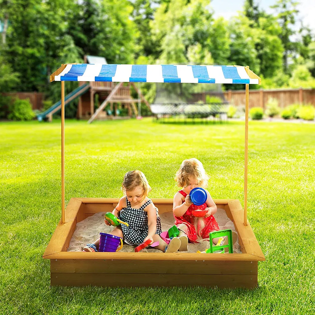 Outdoor Yard Children Fashion Kids Wooden Outdoor Wood Sandbox Sandpit