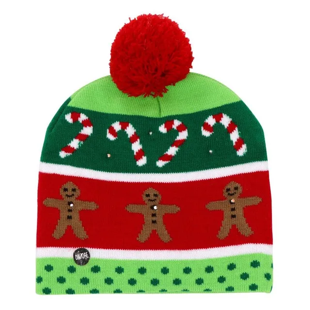 Plush LED Christmas Beanie Ugly Christmas Sweater Christmas Hat Beanie Light up Knitted Hat Toys