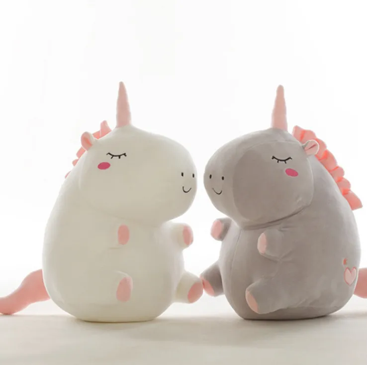 Plush Rhinoceros Toy with White and Gray