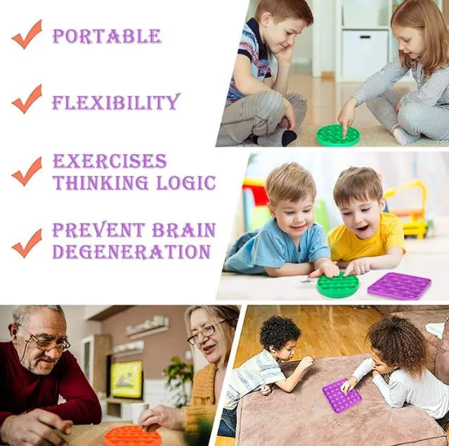 Push Pop Bubble Fidget Sensory Toy, Autism Special Needs Stress Reliever Silicone Stress Reliever Toy