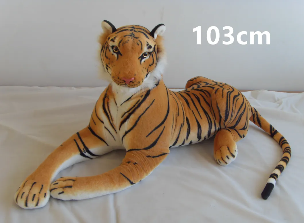Realistic Simulation Brown Tiger Soft Plush Children Toys for Children
