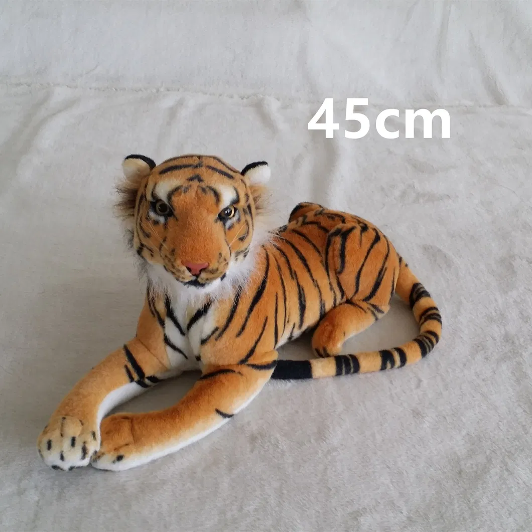 Realistic Simulation Brown Tiger Soft Plush Children Toys for Children