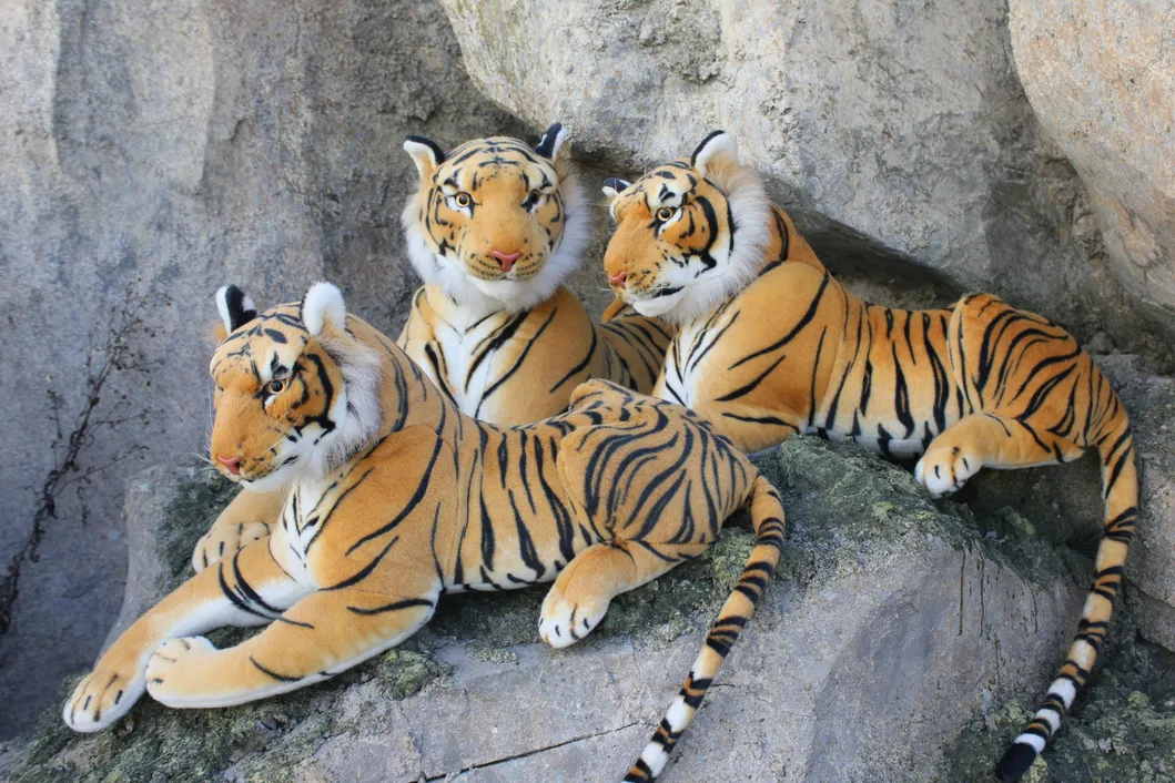 Realistic Simulation Brown Tiger Soft Plush Children Toys for Children