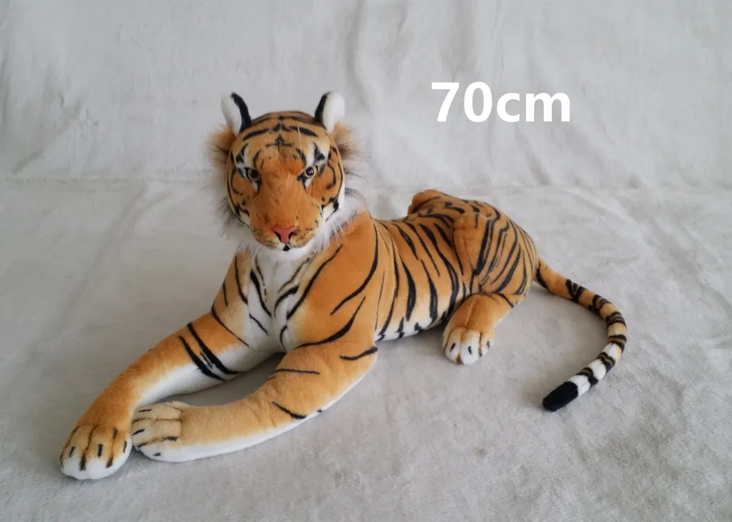 Realistic Simulation Brown Tiger Soft Plush Children Toys for Children
