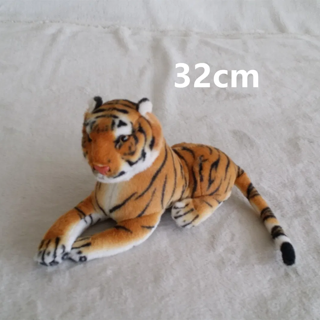 Realistic Simulation Brown Tiger Soft Plush Children Toys for Children