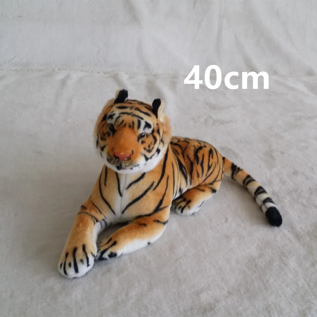 Realistic Simulation Brown Tiger Soft Plush Children Toys for Children