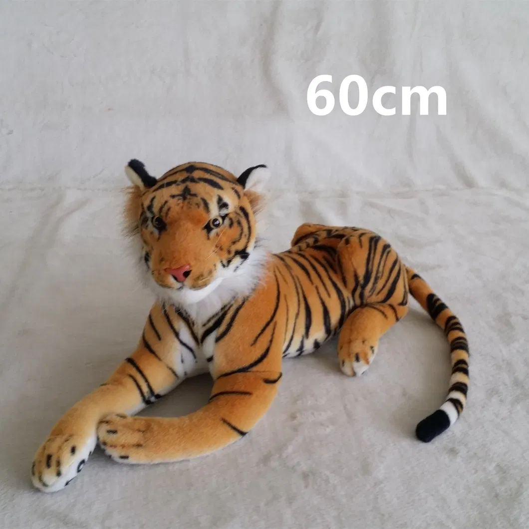 Realistic Simulation Brown Tiger Soft Plush Children Toys for Children