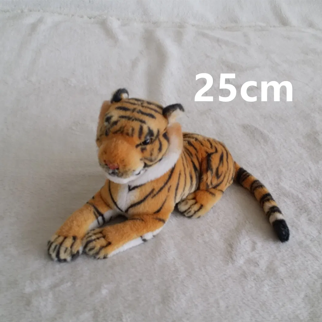 Realistic Simulation Brown Tiger Soft Plush Children Toys for Children
