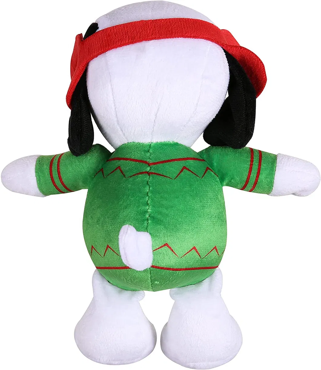 Red Earmuffs Snoopy Stuffed Dog Plush Toy with Squeaking Sound