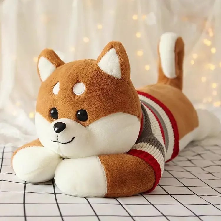 Shiba Inu Doll Plush Cute Lying Dog Rag Doll Pillow