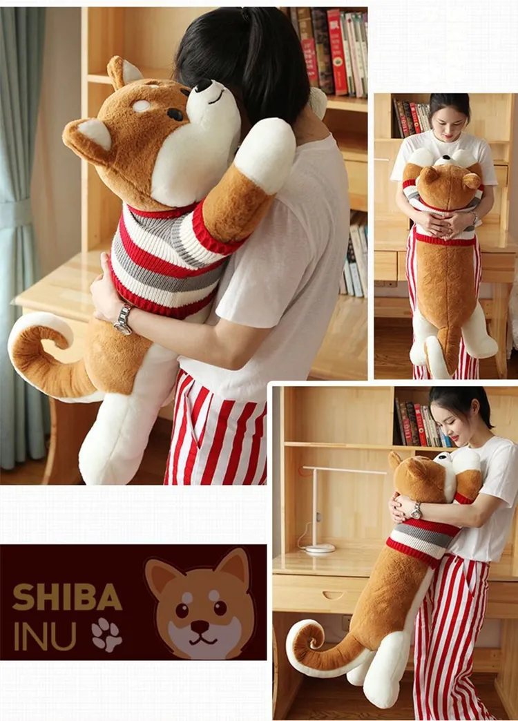 Shiba Inu Doll Plush Cute Lying Dog Rag Doll Pillow