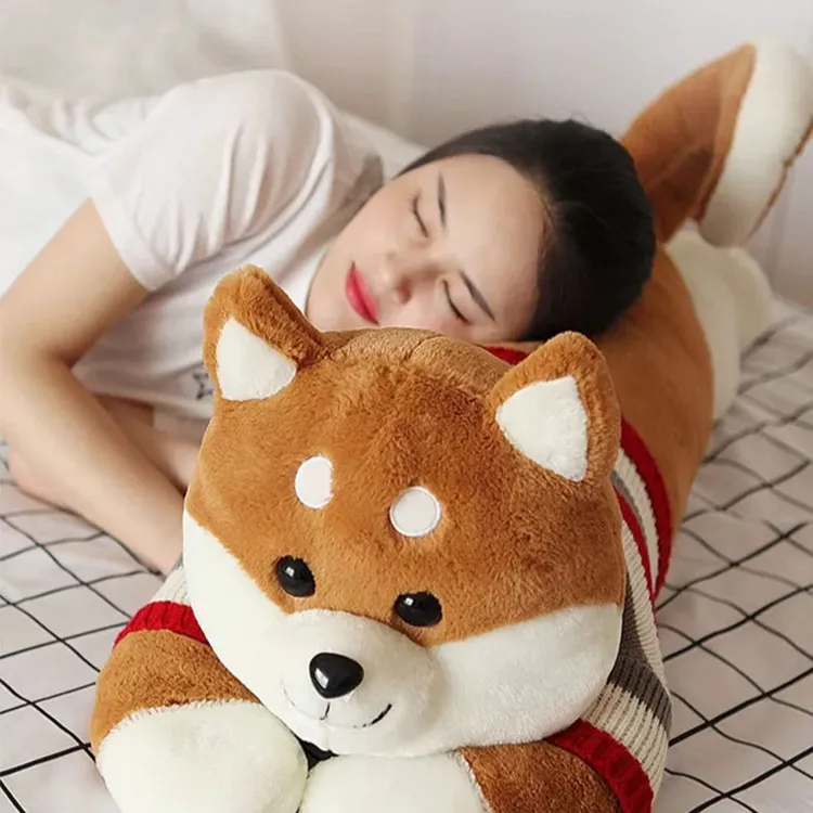 Shiba Inu Doll Plush Cute Lying Dog Rag Doll Pillow
