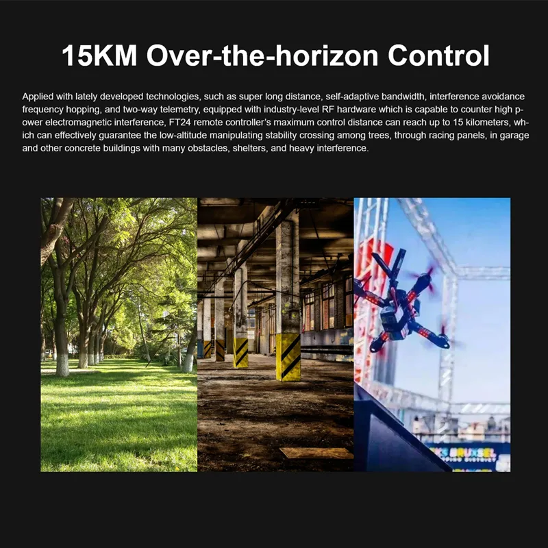 Siyi FT24 15km 2.4G 12CH Long Range Radio Transmitter with Fr Receiver for Tbs Crossfire/ Frsky R9m RF Module Fpv Drones