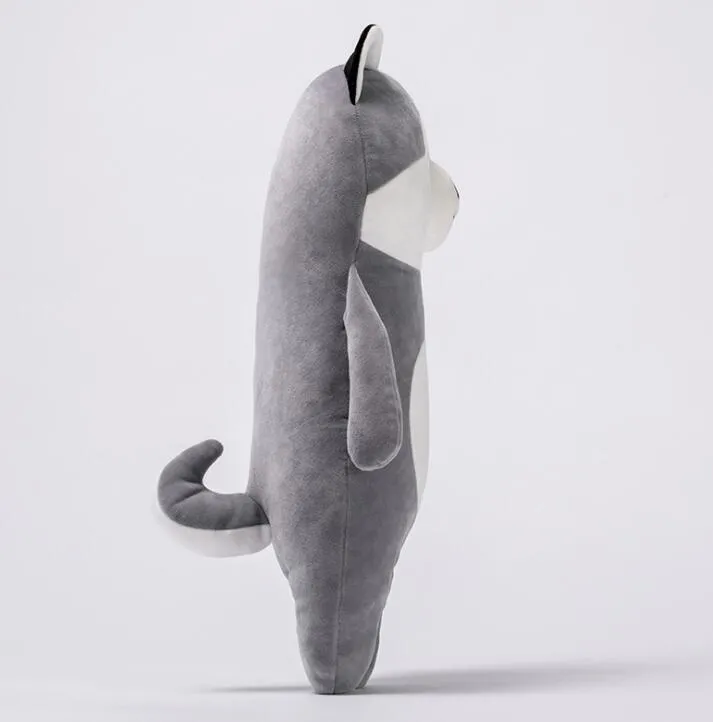 Small Promotional Toy Lovely Cute Lying Lifelike Soft Stuffed Husky Plush Realistic Animal Dog