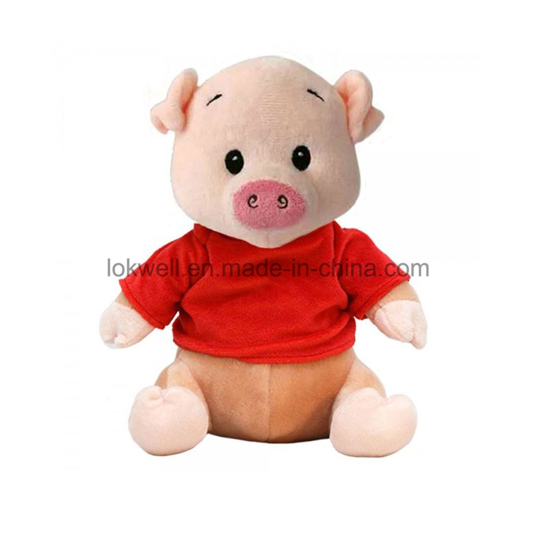 Soft Fluffy Plush Stuffed Aniaml Spotty Pink Pig Toys