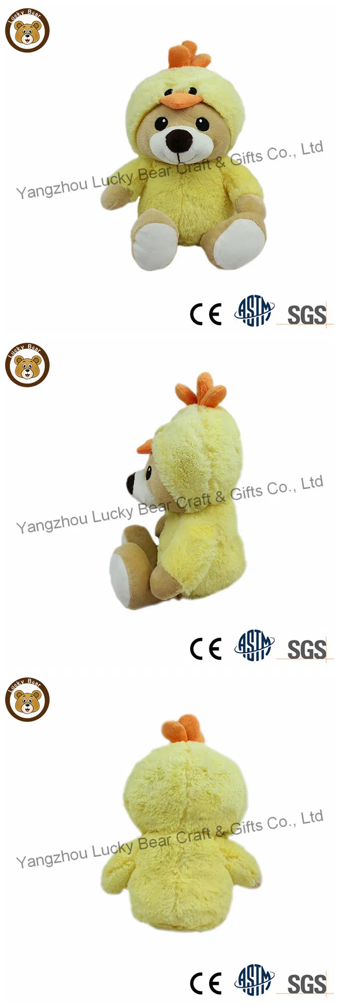 Soft Plush Stuffed Animal Kids Toy Chicken Puppet Suit on Teddy Bear