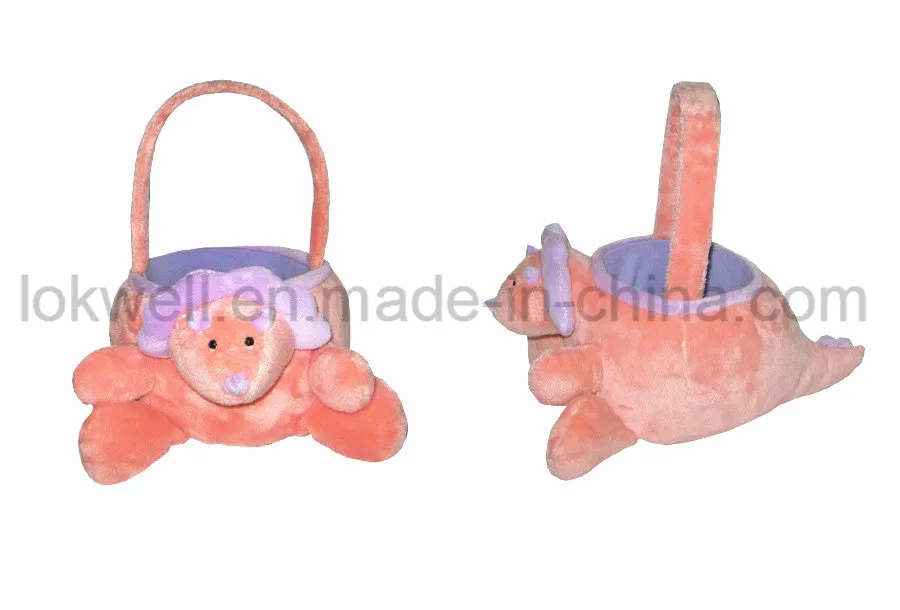 Soft Plush Stuffed Blue Duck Animal Candy Basket Toy