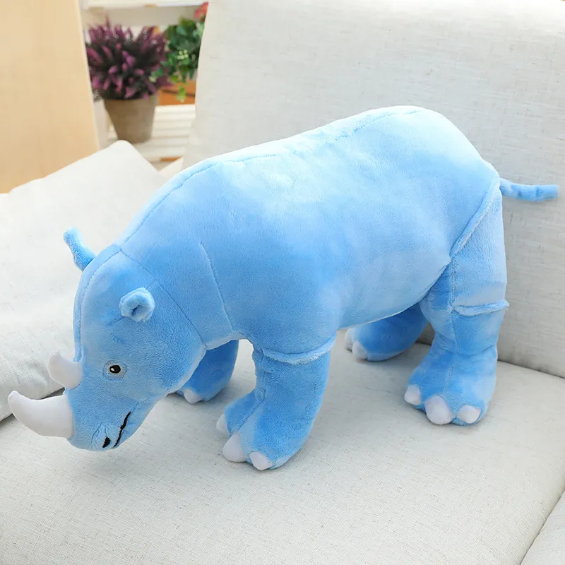 Soft Stuffed Rhinoceros Lifelike Plush Rhinoceros Toy for Kids