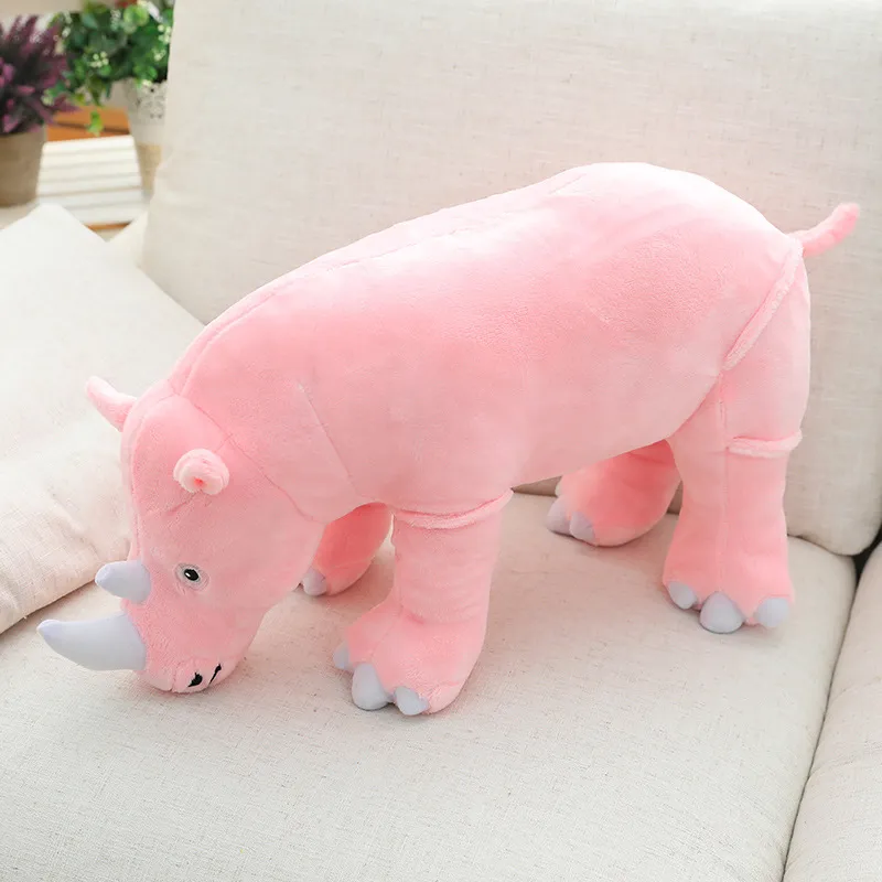 Soft Stuffed Rhinoceros Lifelike Plush Rhinoceros Toy for Kids