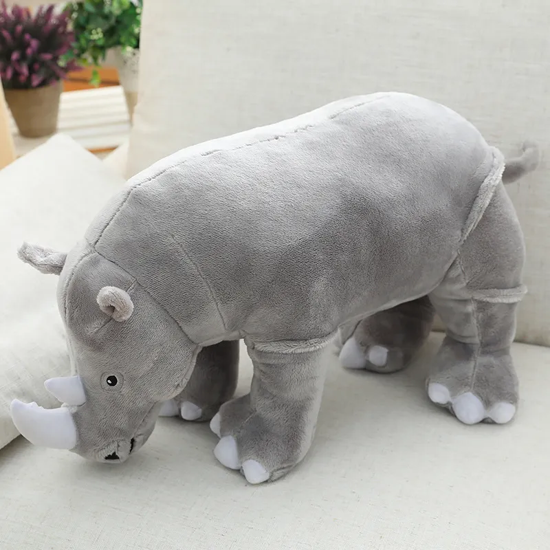 Soft Stuffed Rhinoceros Lifelike Plush Rhinoceros Toy for Kids