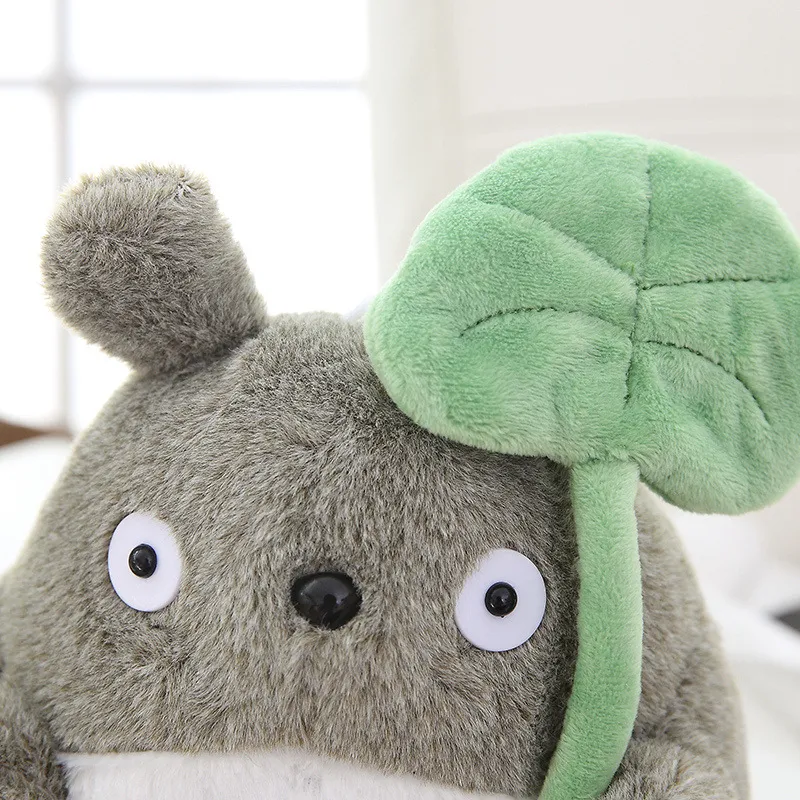 Soft Stuffed Totoro Doll Cute Cartoon Totoro with Lotus Leaf Doll Plush Toy