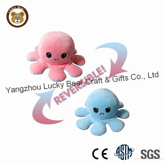 Stuffed Baby Toy Reversible Children Soft Animal Plush Octopus