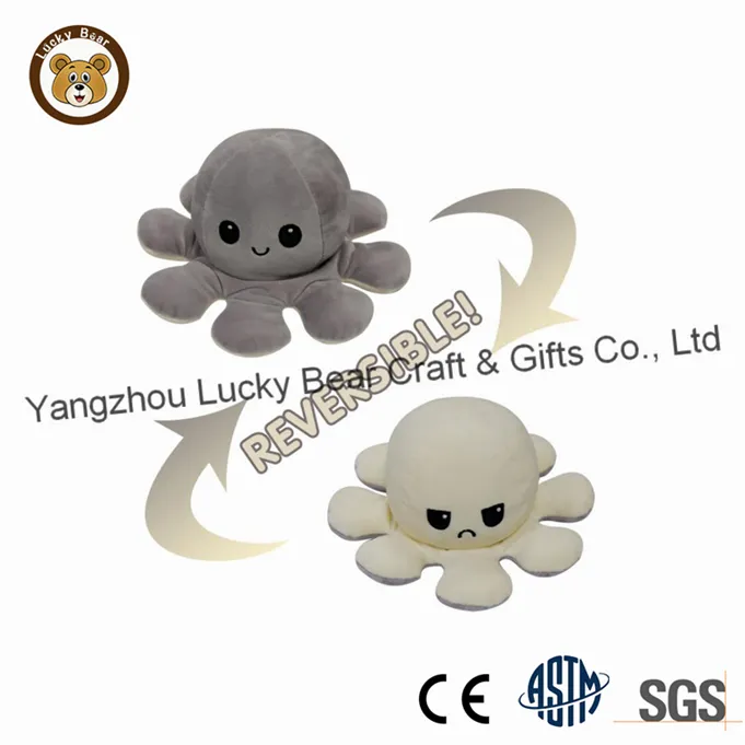 Stuffed Baby Toy Reversible Children Soft Animal Plush Octopus