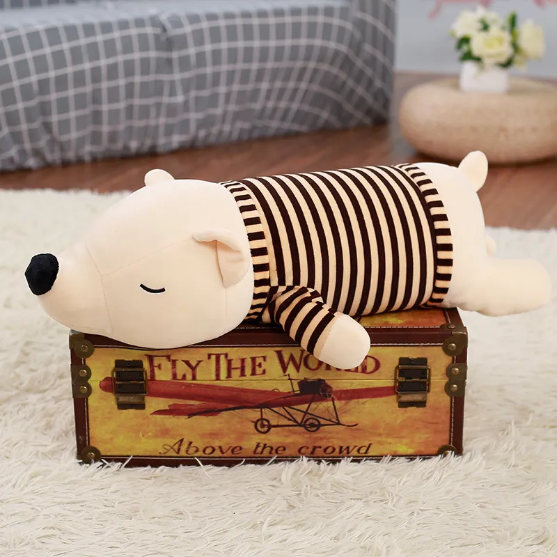 White Striped Bear Gift Tarepanda Polar Bear Plush Throw Pillow Doll