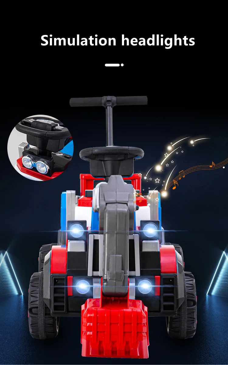 Wholesale Kids Electric Car Children′ S Engineering Vehicle Ride on Car with Pushbar