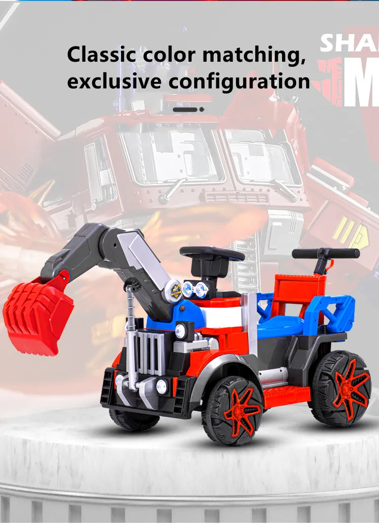 Wholesale Kids Electric Car Children′ S Engineering Vehicle Ride on Car with Pushbar